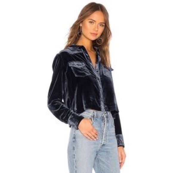 Marled x Olivia culpo velvet cropped long sleeve - Picture 2 of 8